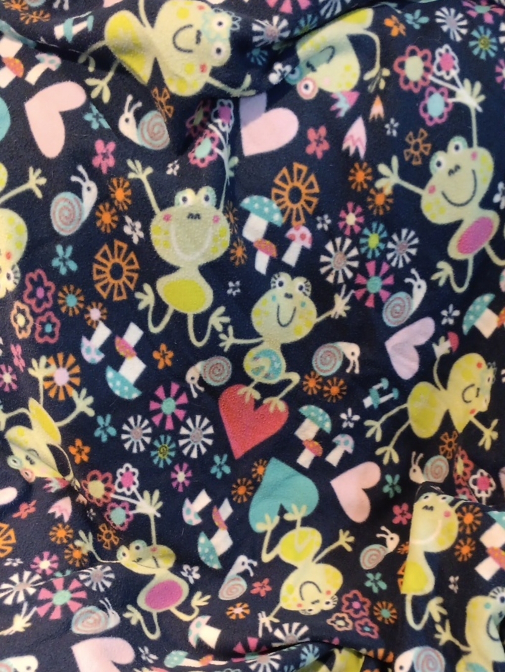 Cute Handmade Frog & Hearts Print Throw Blanket